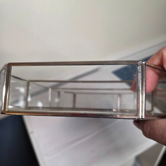 Max Studio Home Polygon Gold Mirrored Glass Decorative Tray Storage Organizer - Picture 5 of 5